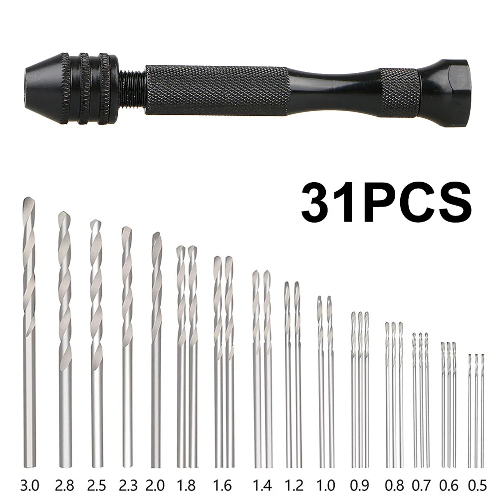 Accessories Durable Useful Bits Hand drill Tool Workshop 31pcs Chuck Drilling Parts Precision Slotting Twisted