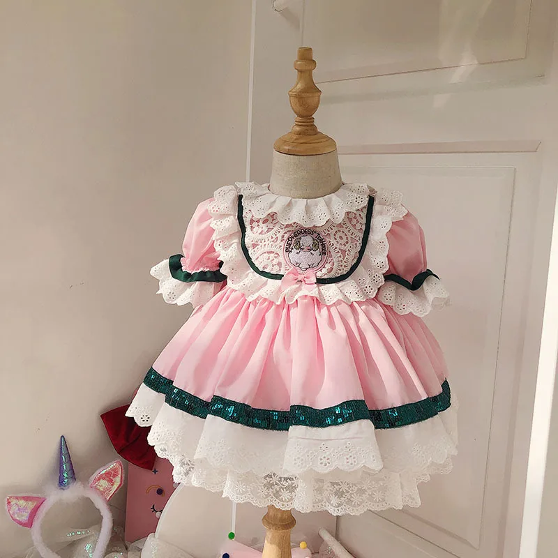 

Baby Girl Lolita Dress Kids Spanish Princess Dresses Lace Cartoon Cute Ball Gown Frocks for Girls Birthday Party yy071