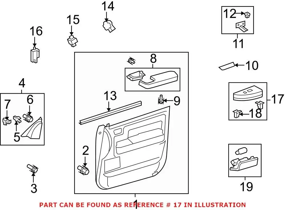 

For Toyota Genuine Door Window Switch Bezel Front Left 742320C040