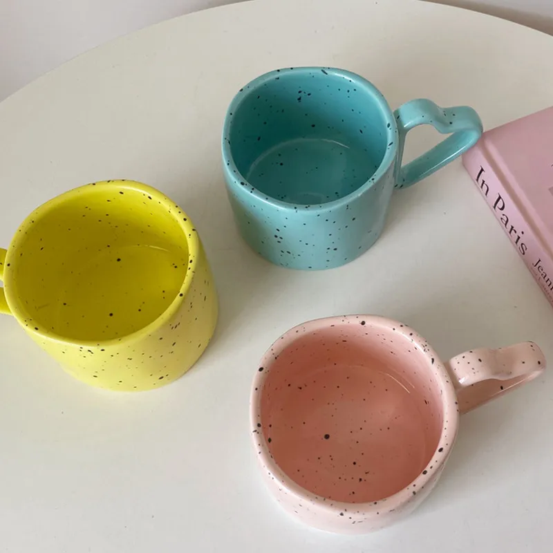 

Korean Style INS Ceramic Splash Ink Wave Dot Mug Ice Coffee Cups Milk Mark Tea Cup Fashion MORANDI INS Office Mug Couples Cup