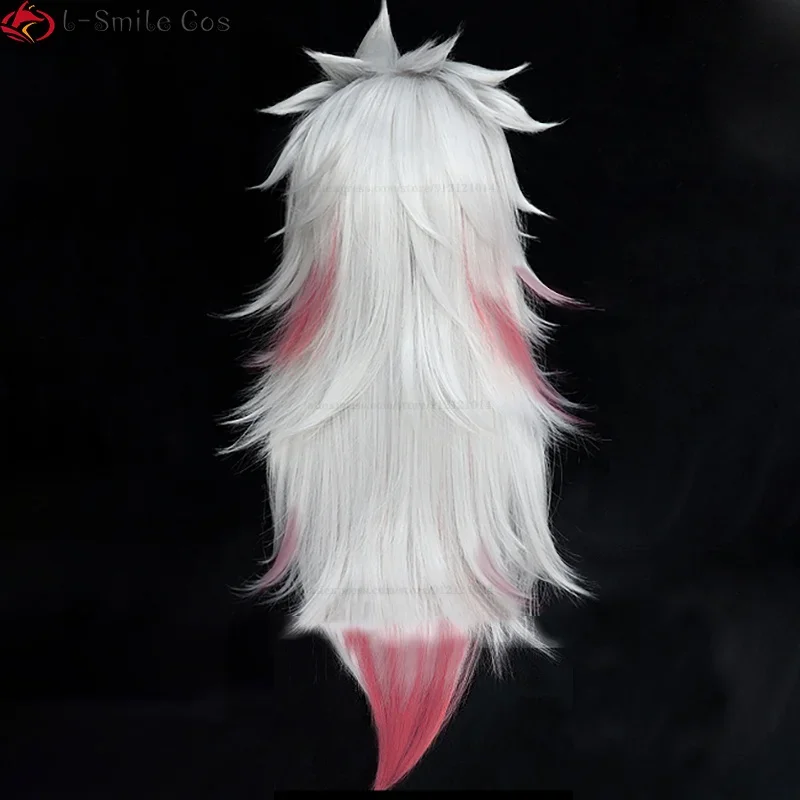 Игра Genshin Impact Косплей Аратаки Итто парик 65 см длинные градиентные волосы с рогом
