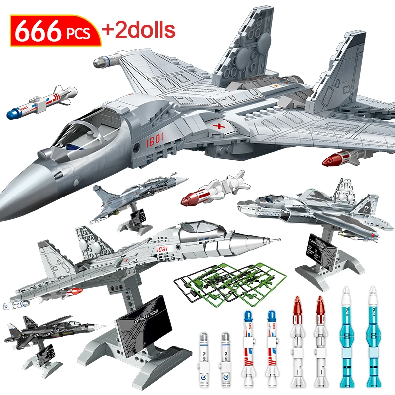 

Fighter WW2 F-22 Raptor Army Airplane Building Blocks City Police Military War Weapon Plane Figure Bricks Toys for Kid Gifts