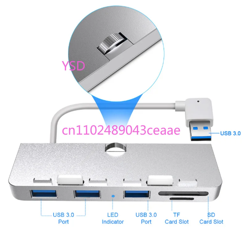 Фото USB-хаб из алюминиевого сплава с 3 портами USB 3.0, совместимый с iMac 21.5 и 27-дюймовыми тонкими моноблочными настольными ПК №4