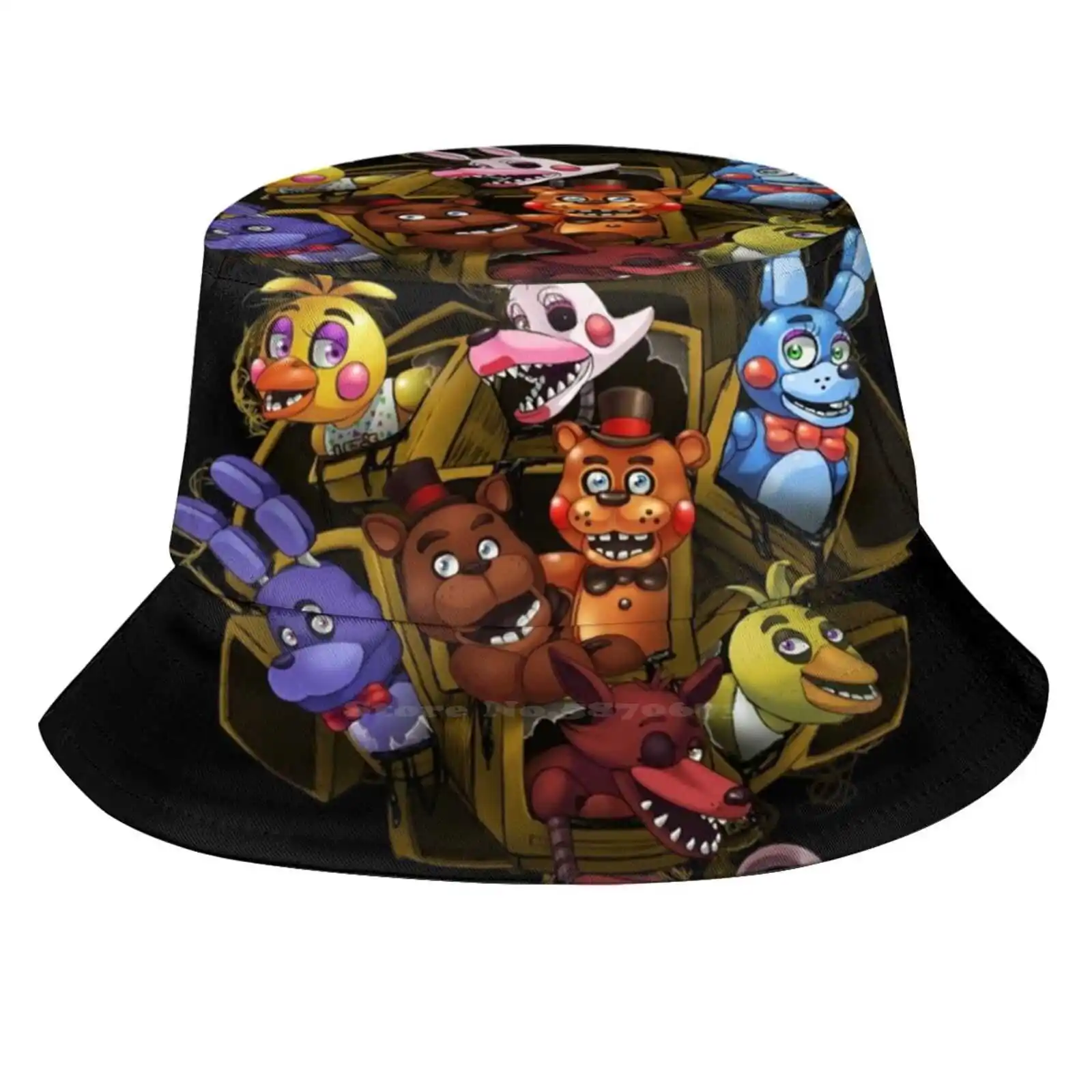 

Five Nights At 2 Flat Top Breathable Bucket Hats Five Nights At Fnaf2