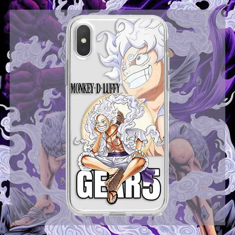 

Anime One Piece Gear 5 Luffy Sun God Nikka Phone Case for IPhone 14 13 12 Promax 11 Cute Cartoon Soft Shell Drop Proof Gifts