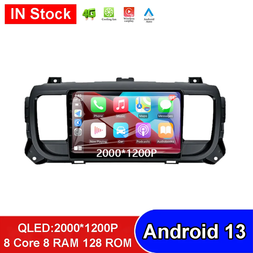 

For Peugeot Expert 3 2016 - 2021 Android 13 Car Radio For Citroen Jumpy III 3 SpaceTourer 1 Multimedia Video Player Navigation