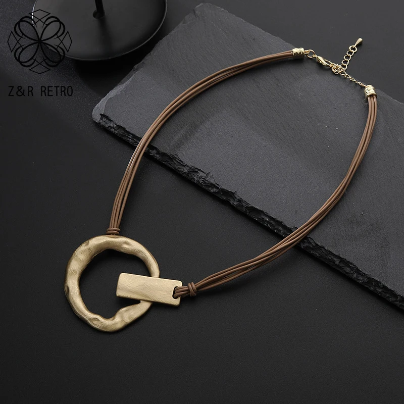 Модные оригинальные ожерелья для женщин черная кожаная оригинальная цепочка