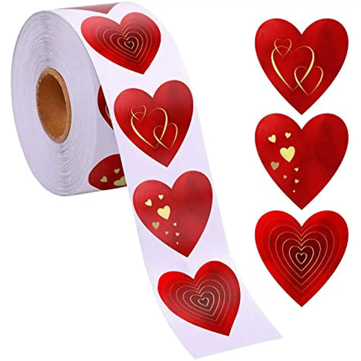 

Набор наклеек с красным сердцем, бумага, 100-500 шт