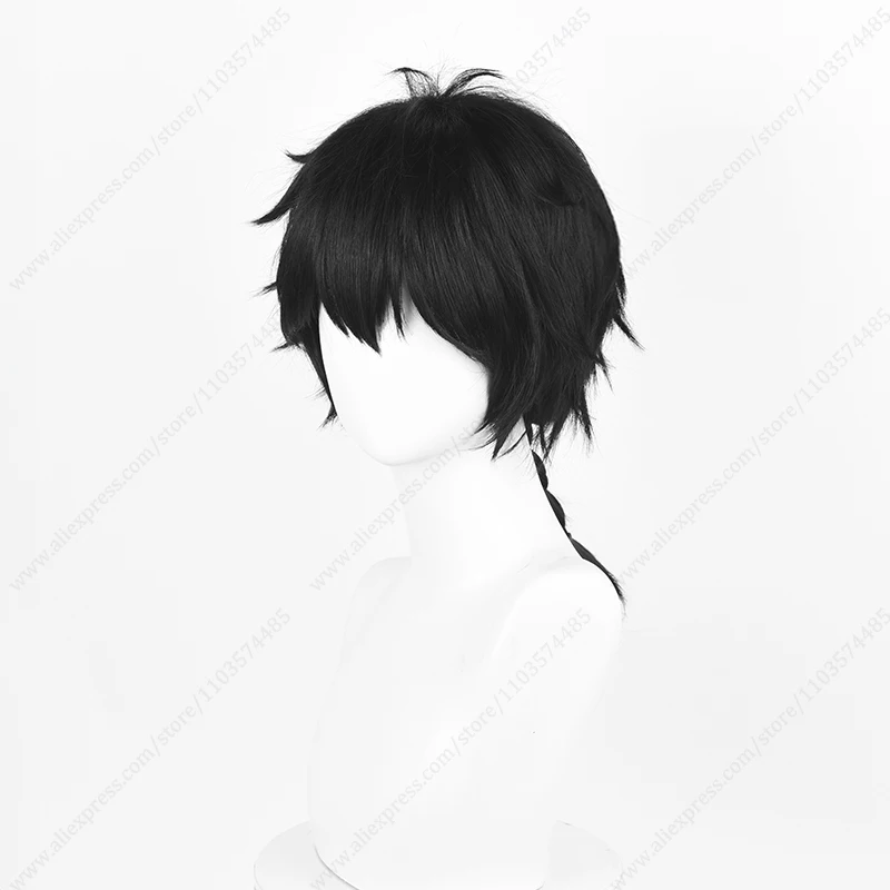 Парик для косплея Jo Togame длиной 35 см черный термостойкий синтетический