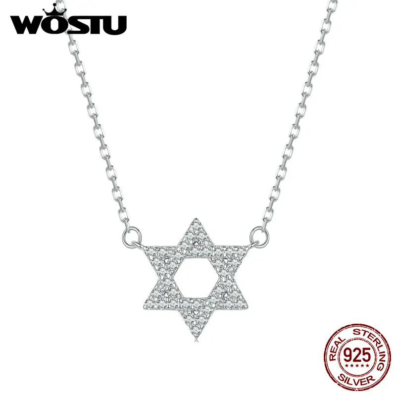 

Цепочка женская из серебра 925 пробы с кулоном в виде шестиугольной звезды
