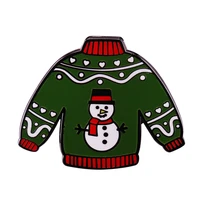 fun christmas snowman green sweater jewelry gift pinfashionable creative cartoon brooch lovely enamel badge clothing accessories