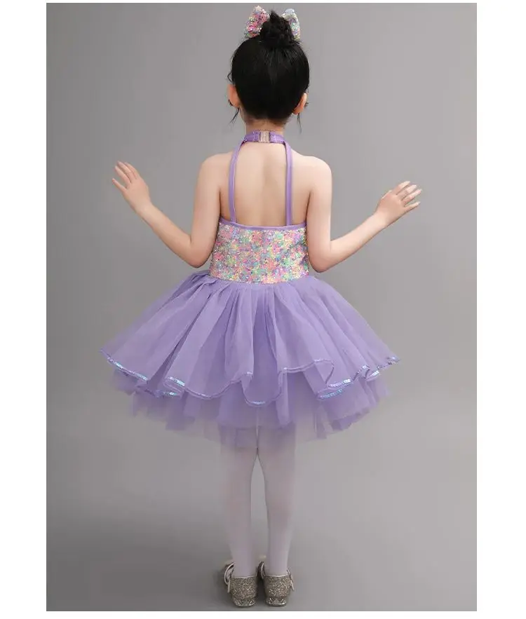 Детская одежда для бальных танцев голубое платье-пачка современных джазовых