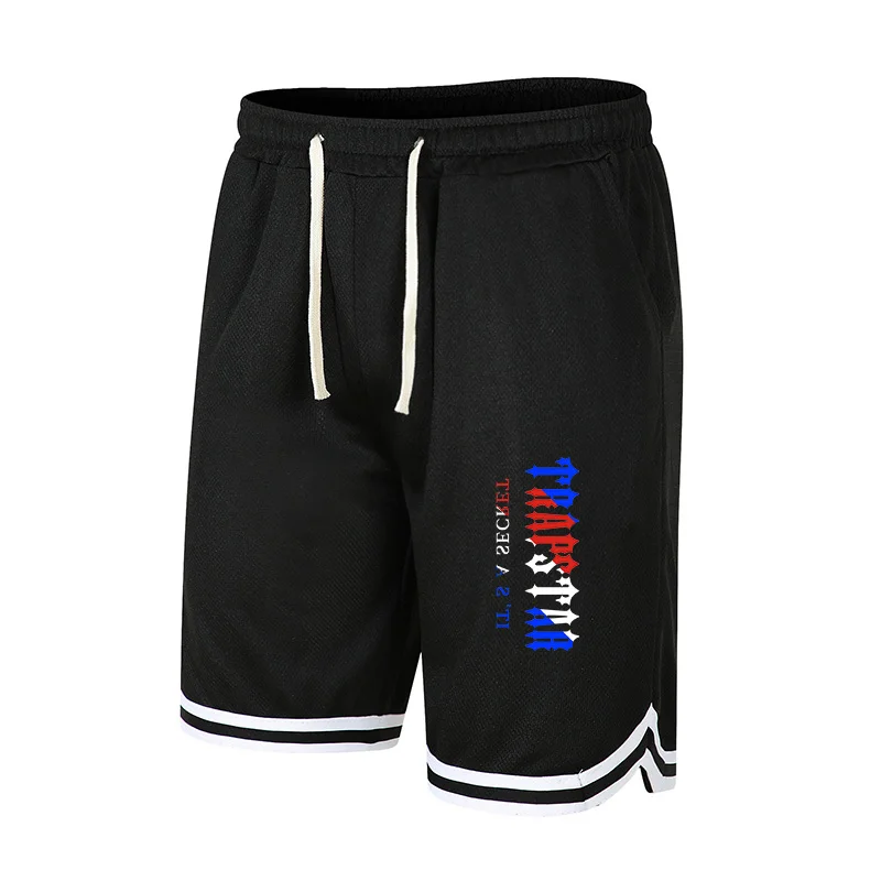 

Zomer Heren Shorts Running Fitness Sneldrogende Trapstar Gedrukt Korte Broek Losse Basketbal Trekkoord Elastische 5 Punten Broek