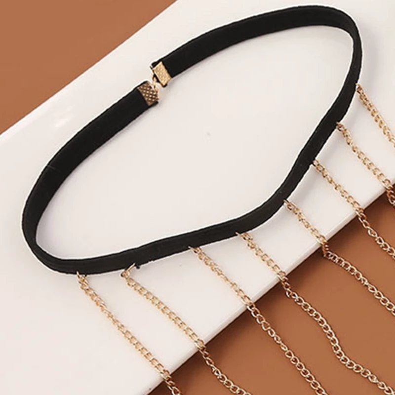 

Multi Layer Tassel Thigh Chain Anti-slip Belt Chain Harness Summer Beach Nightclub Leg Accessories for Women and Drop Shipping