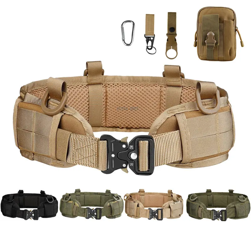 

Ремень тактический Мужской, утолщенный мягкий нейлоновый пояс в стиле милитари для охоты, страйкбола, пейнтбола, военных игр