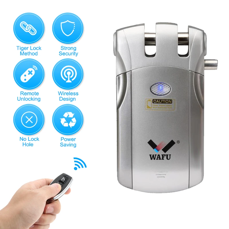 

Wafu 019 Remote Control Door Lock Wireless Tuya Wifi Smart Lock Bluetooth Electronic Keyless Invisible Lock Phone Control Locks