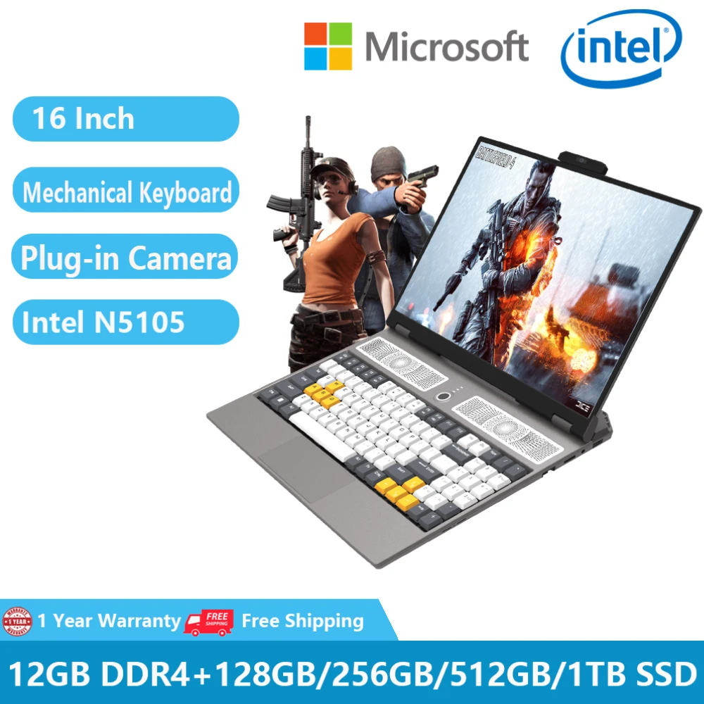 Gaming Laptops Windows Metal Note Book Office Computer PC 16