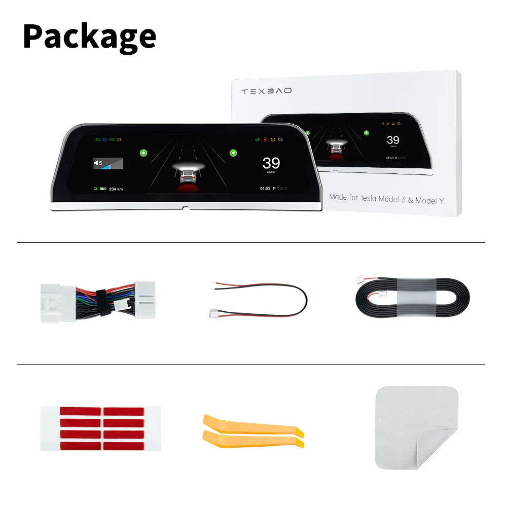 ​ Для Tesla Model 3 Y Цифровая приборная панель Heads Up Дисплей Android Auto 9 66-дюймовый IPS-экран