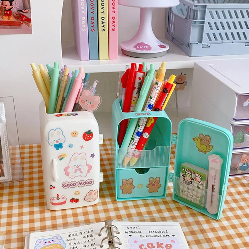 

Кавайный органайзер, держатель для ручек в холодильнике, милый большой студенческий Настольный органайзер для канцелярских принадлежностей, креативная туба, милый карандаш