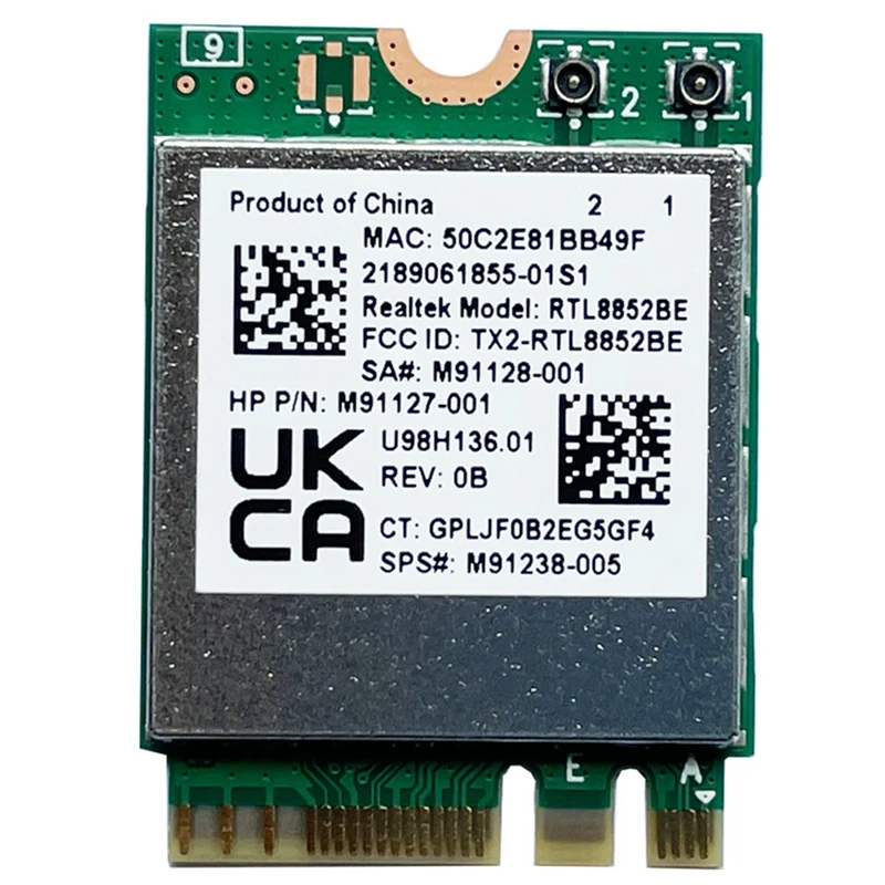 

New RTL8852BE Dual Band 2.4G/5G WIFI6 802.11Ax WIFI Card 1800M BT5.2 Module Network NGFF M.2 Network Card For Laptop/PC
