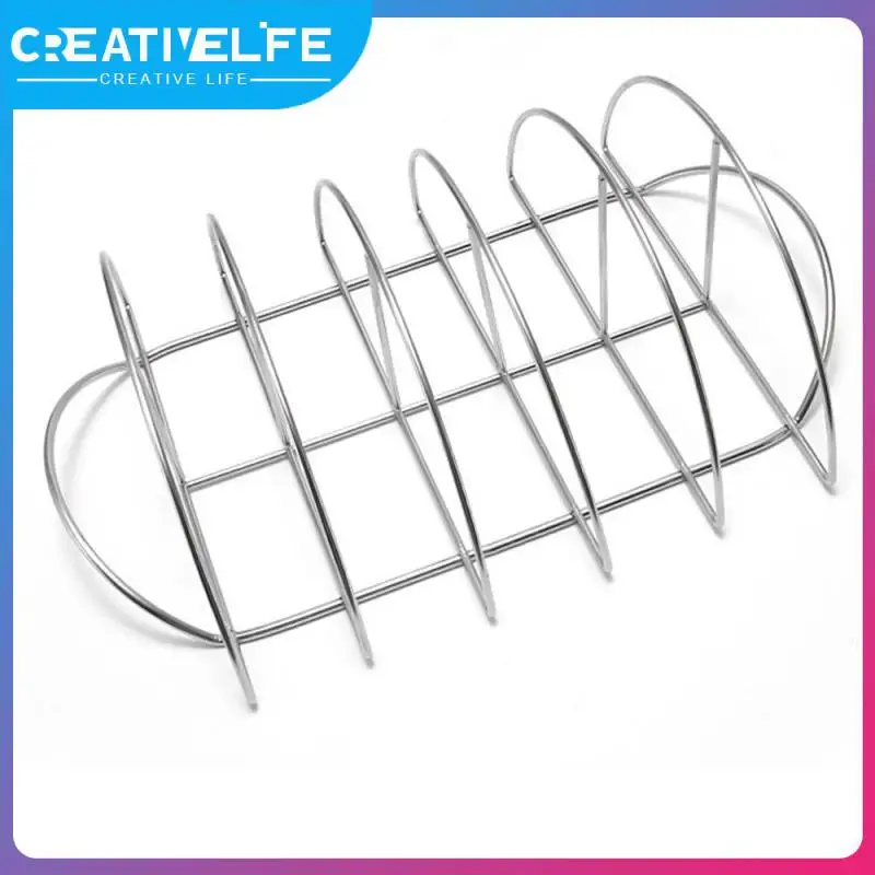 

Easy To Clean Grilled Steak Lamb Rack Multi-grid Design Barbecue Steaks Racks Sturdy Durable Stainless Steel Row Skeleton New