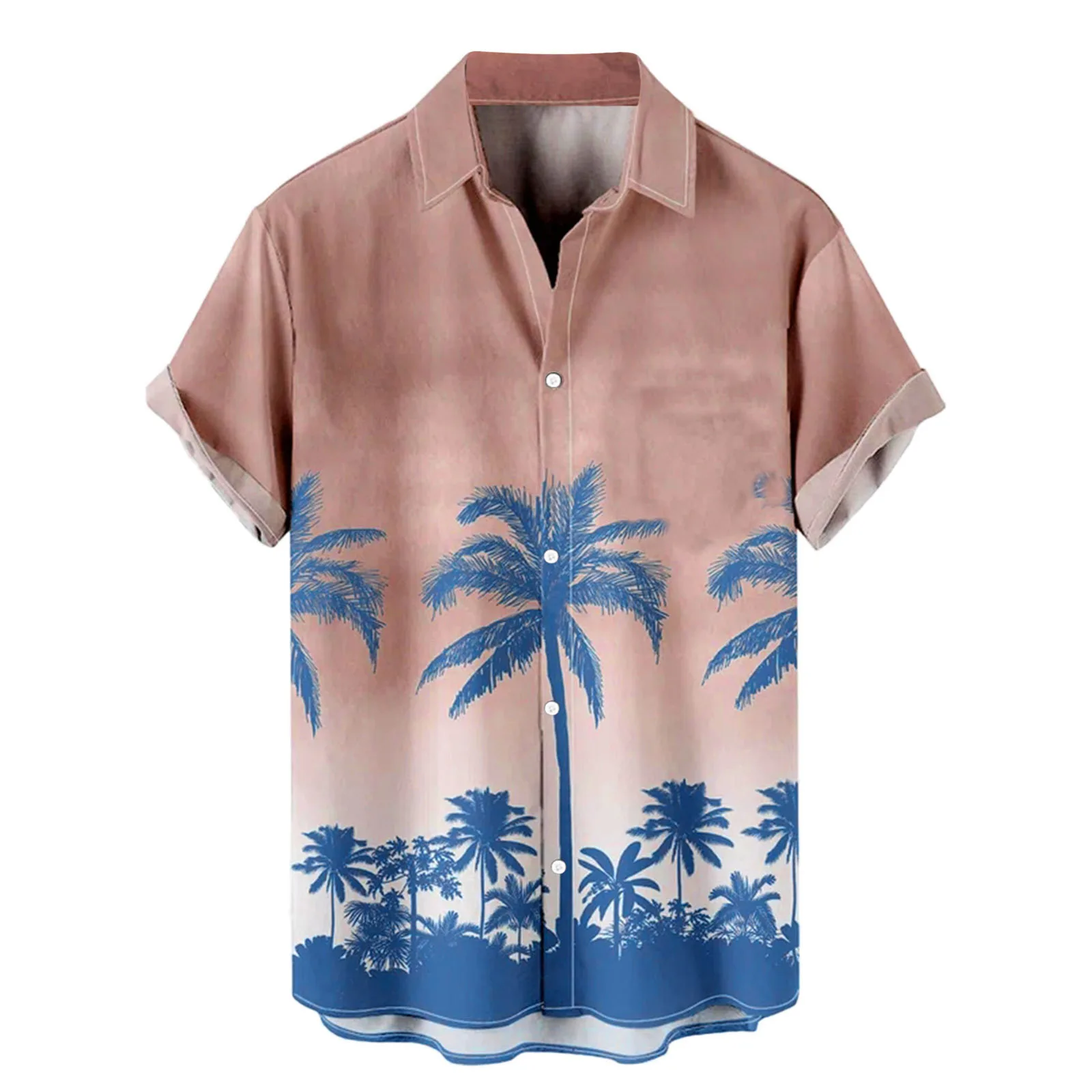 

Shirts For Men 3d Printed Coconut Tree Men's Hawaiian Shirt Beach Vacation Short Sleeve Fashion Top Tee Shirt Men Blouse Camisa