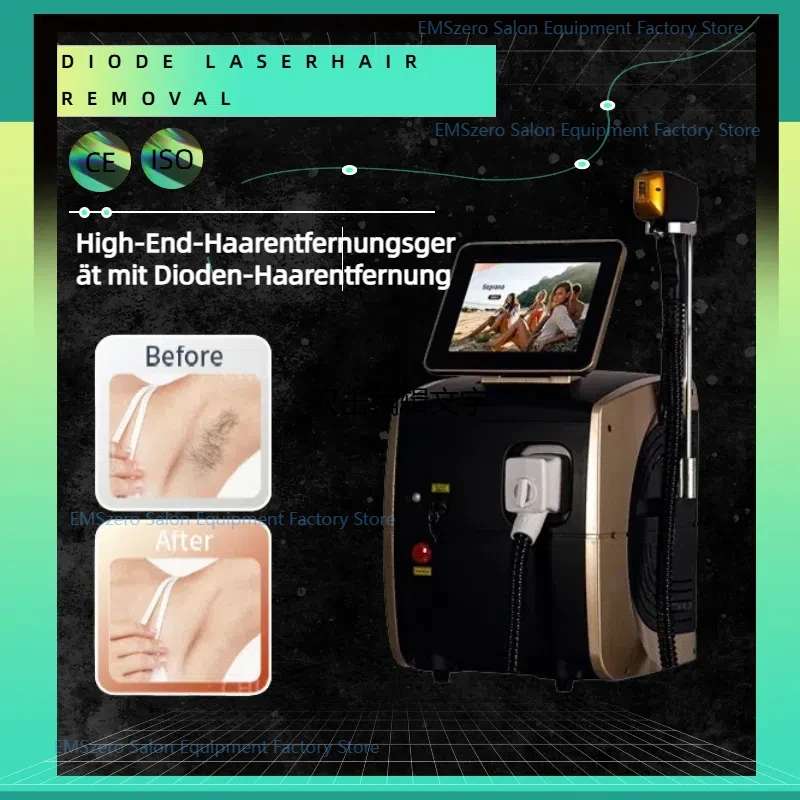 Ледяной платиновый безболезненный эпилятор 3-х длины волны диодный лазер машина