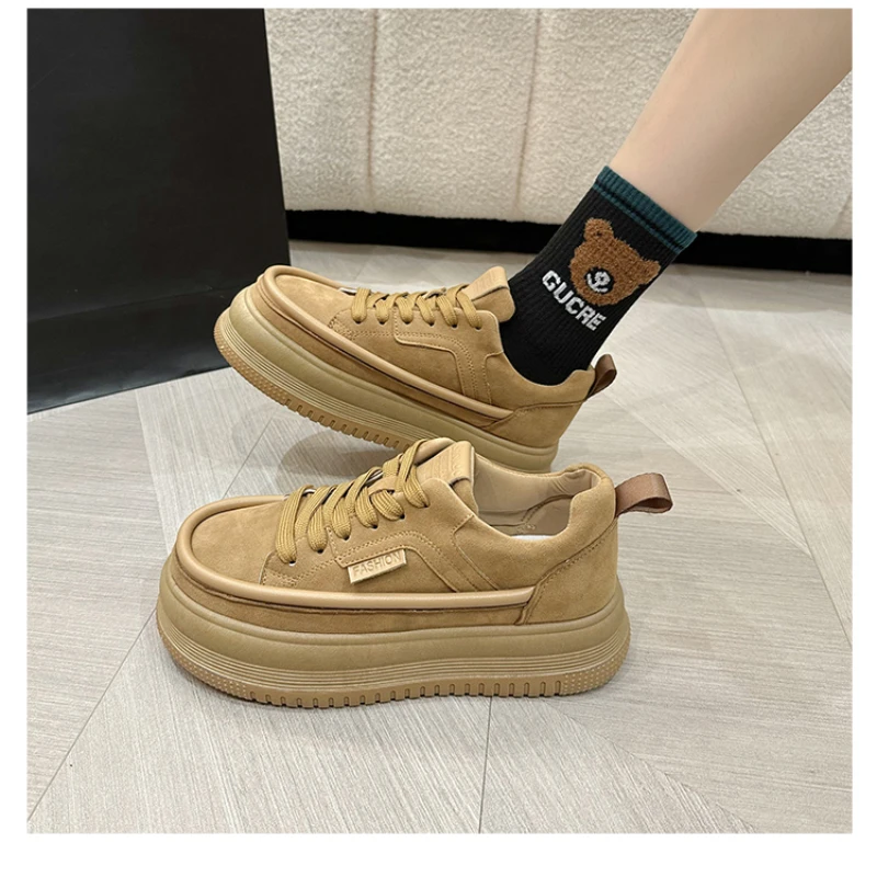 

Women's 2022 Autumn Winter New Fashion Color Matching Versatile Waterproof Platform Non Slip Thick Soled Comfortable Flat Shoes