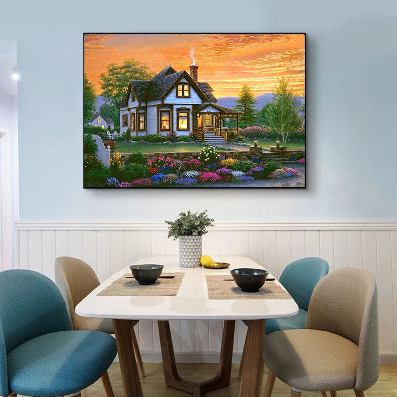 Пейзаж 5D DIY алмазная живопись снег Набор для вышивки крестиком вышивка с видом на