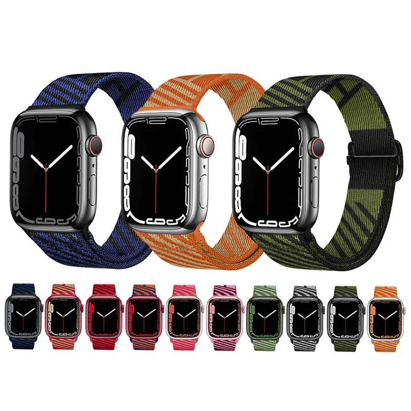 

Scrunchie Strap for Apple watch band 44mm 40mm 45mm 41mm 42mm 38mm 44 Elastic Nylon solo Loop bracelet iWatch serie 3 4 5 6 se 7
