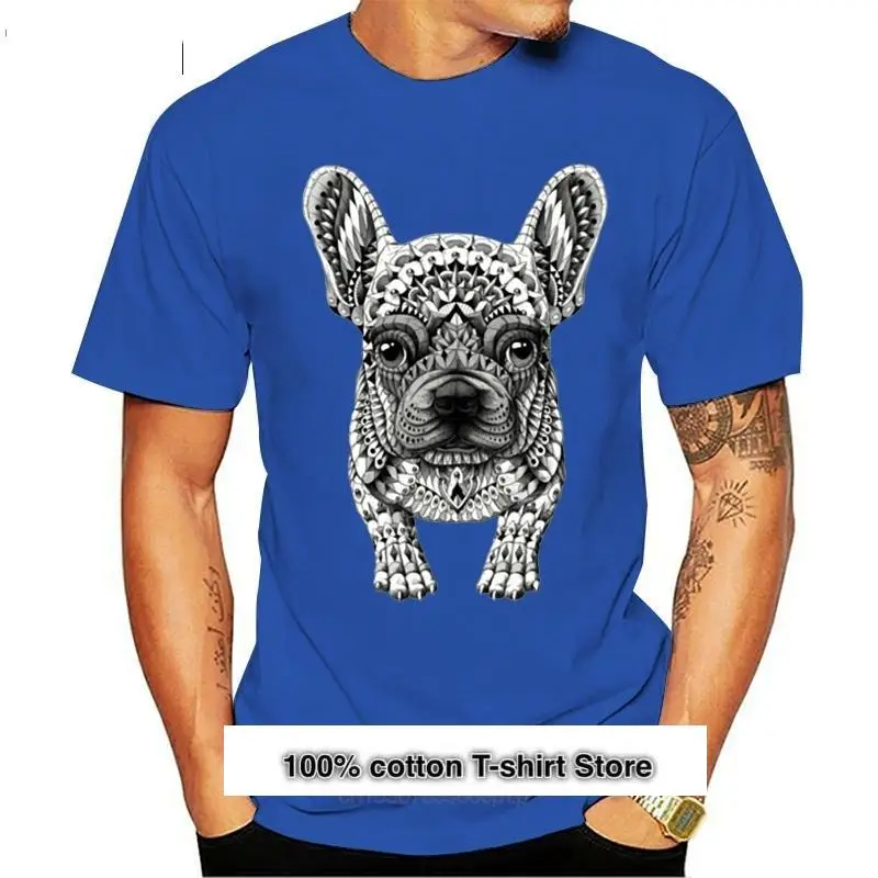 

Camiseta con estampado de Bulldog Francés para hombre, Camisa de algodón, negra, cómica, manga corta, alta calidad, nueva