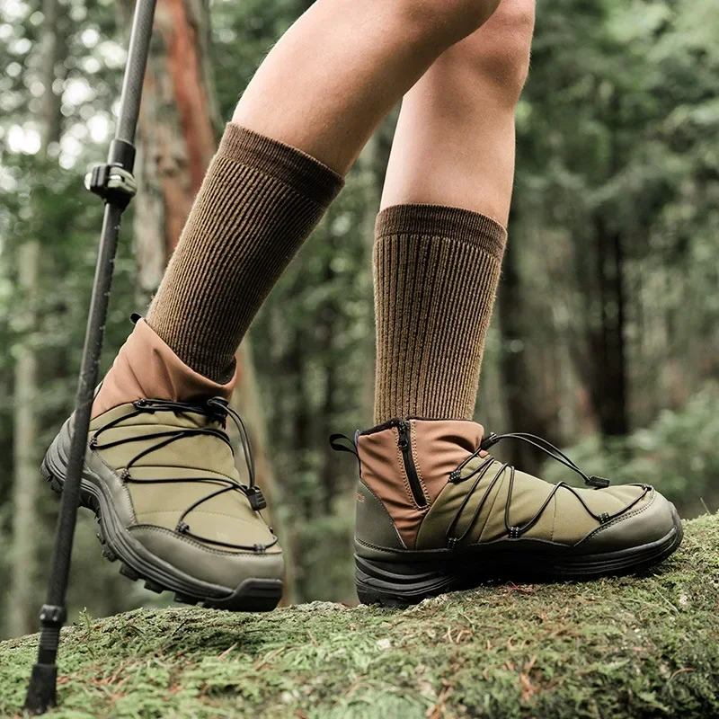 Ботинки Naturehike на толстой нескользящей подошве теплая хлопковая обувь с высоким