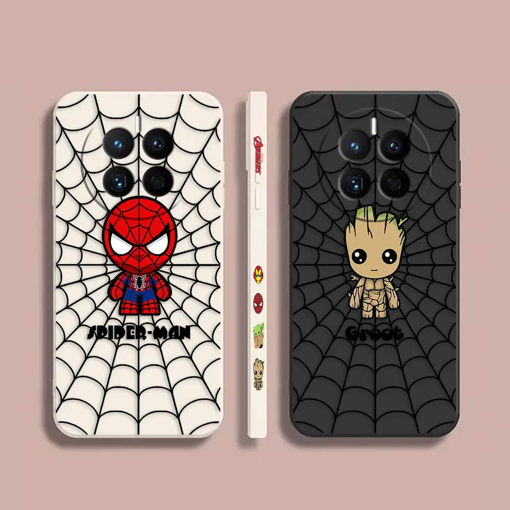 

Phone Case For Huawei MATE 20 20X 30 40 50 P20 P30 P40 P50 P60 PRO PLUS Case Cover Funda Cqoue Shell Capa Marvel Spiderman Groot