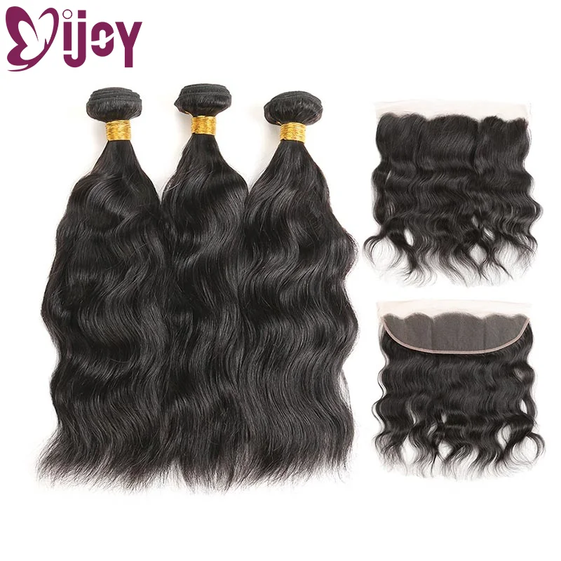 Натуральные волны связок с фронтальными прядями из человеческих волос 3/4 цвета не-реми.