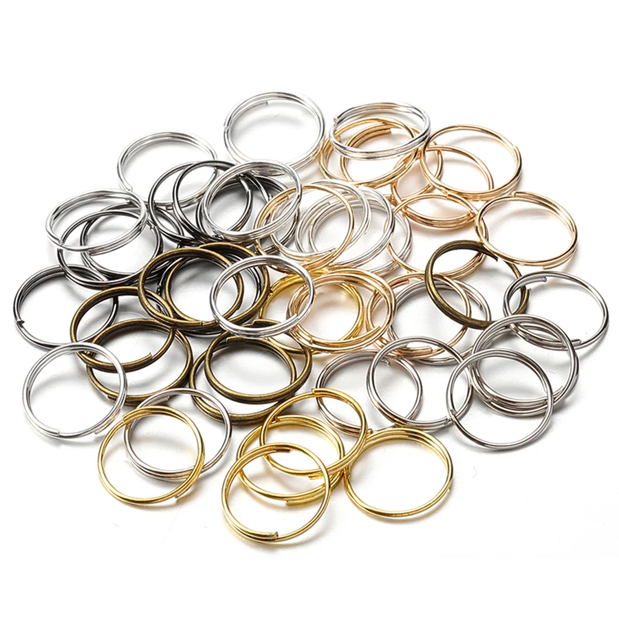 

200pcs/lot 5/6/7/8/10/12/14mm Double Loop Key Ring Open Jump Rings Connector for DiY Jewelry Making Keychain Findings Wholesale