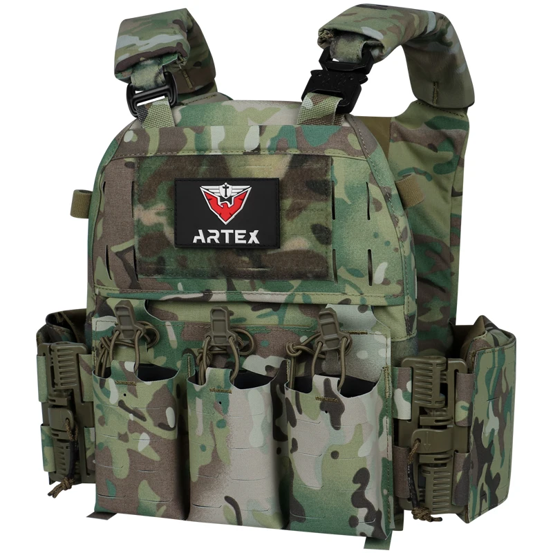 Фото Тактический жилет ARTEX 8315T из нейлона, водонепроницаемый, с лазерной резкой MOLLE, быстросъемный, для страйкбола и активного отдыха №4