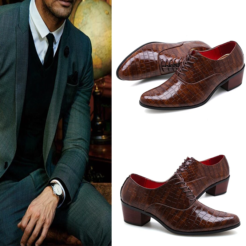 

Increase 6cm water proof business formal shoes lace up shoes men's meeting shoes 6cm taller wedding shoes formal shoes