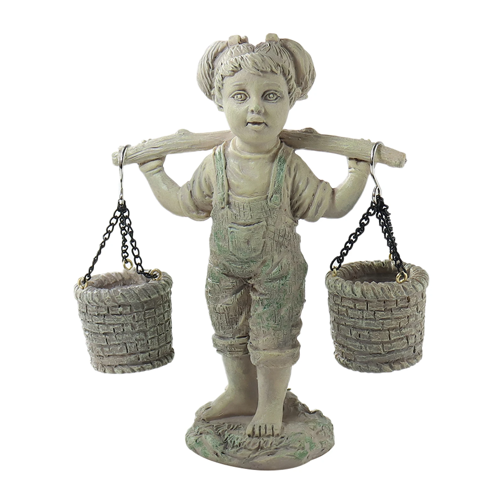 

Flower Pot Gift Yard Art Ornament Cute Little Girl Figure Sculpture Resin Home Decoration Miniature Outdoor Garden Statue Craft