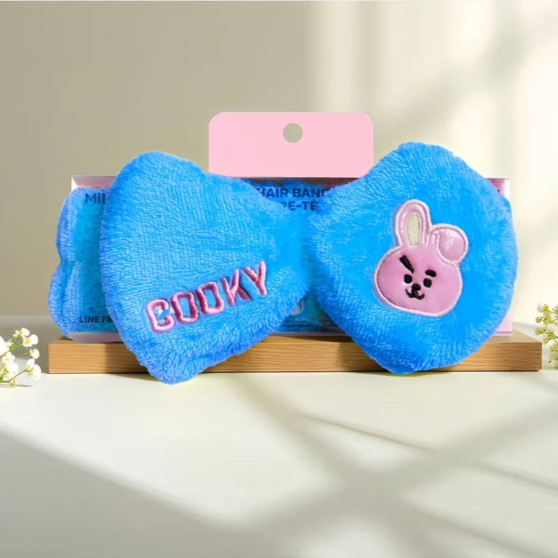 Фото Плюшевая эластичная повязка на голову BT21 с мультяшными персонажами, милые повязки для волос для девочек, для йоги и макияжа, мягкие теплые повязки для пар, подарок для девочек №4