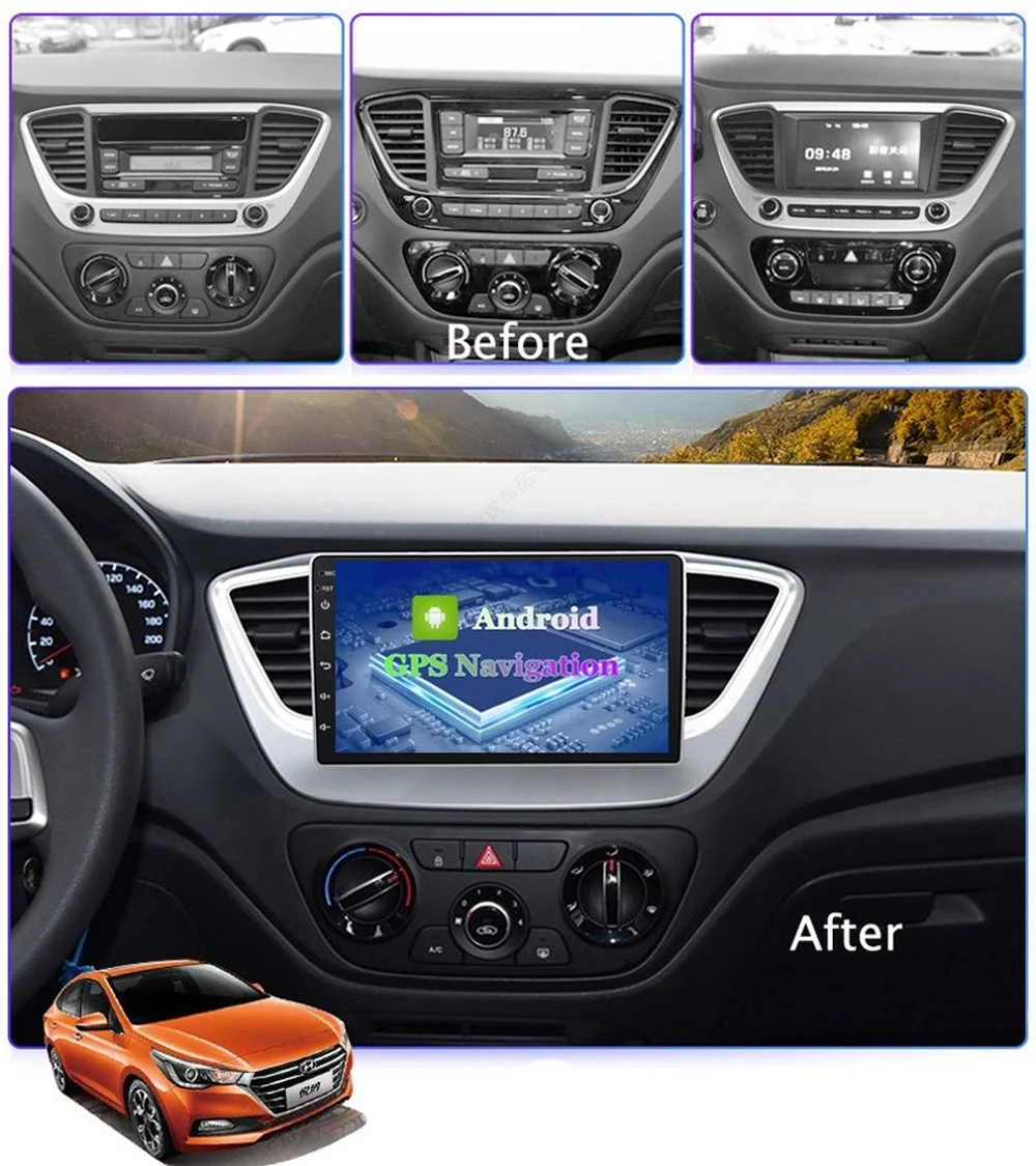 Автомобильный GPS-навигатор для Hyundai Verna 128 6 + 2016 ГГц Android 11 Авторадио стерео с Wi-Fi 4G AHD