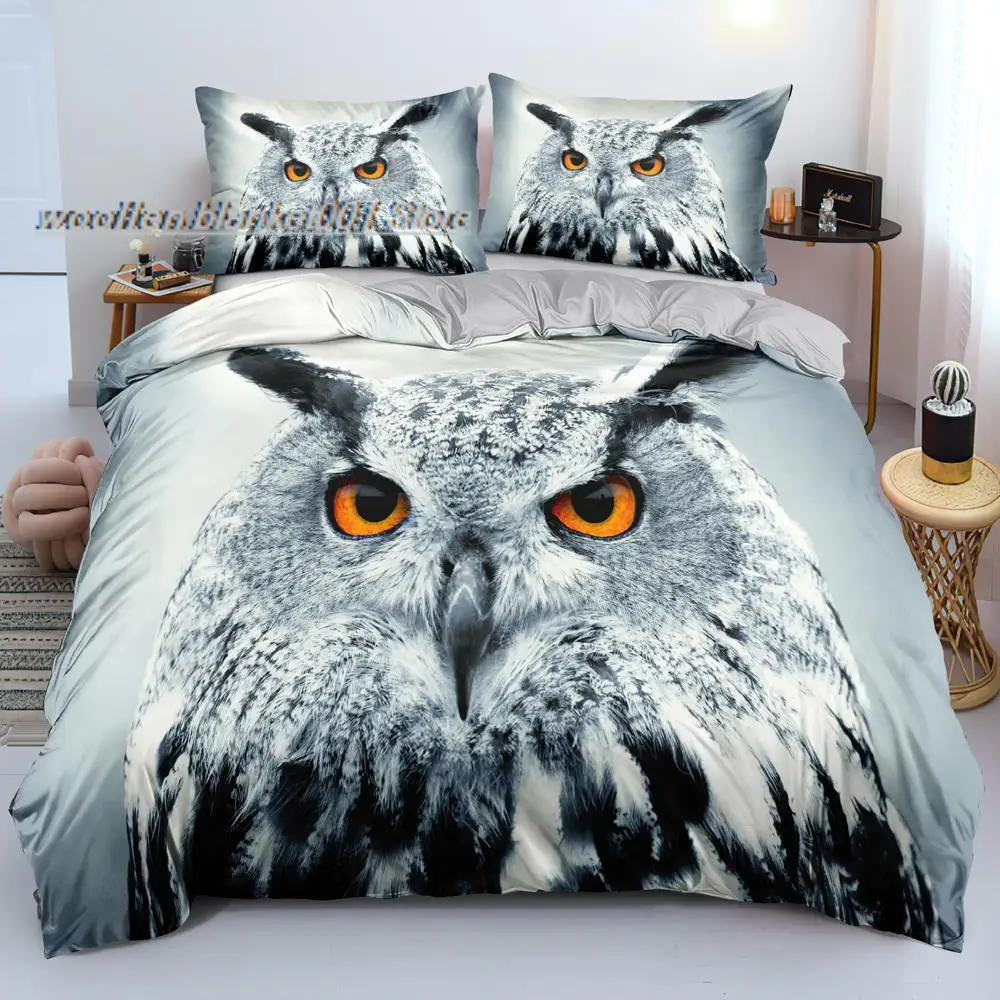 

Owl Comforter Covers 3D Custom Design Animal Quilt Cover Sets Pillow Sham King Queen Super King Twin Size Animal Bedding Set