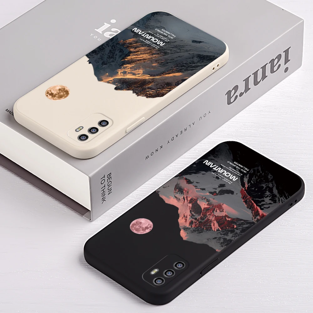 Роскошный чехол для Realme GT Neo 2 3 Q3 Pro для 8i 9i 6 7 8 C11 C12 C21 C25 S Y Q3i Sunset из силикона с изображением горного пейзажа.
