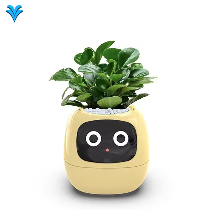 Фото LVY Smart Plant Pet Умная ваза Автоматическое водопоглощение Пластиковая смола Круглый USB горшок для комнатных растений №1