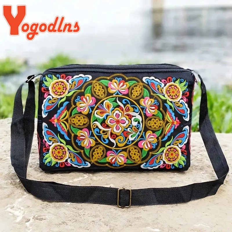 

Women's Embroidered Flowers Crossbody Bag Ladies Luxury Large Capacity Handbags Purse Female Casual Travel Shoulder Bag
