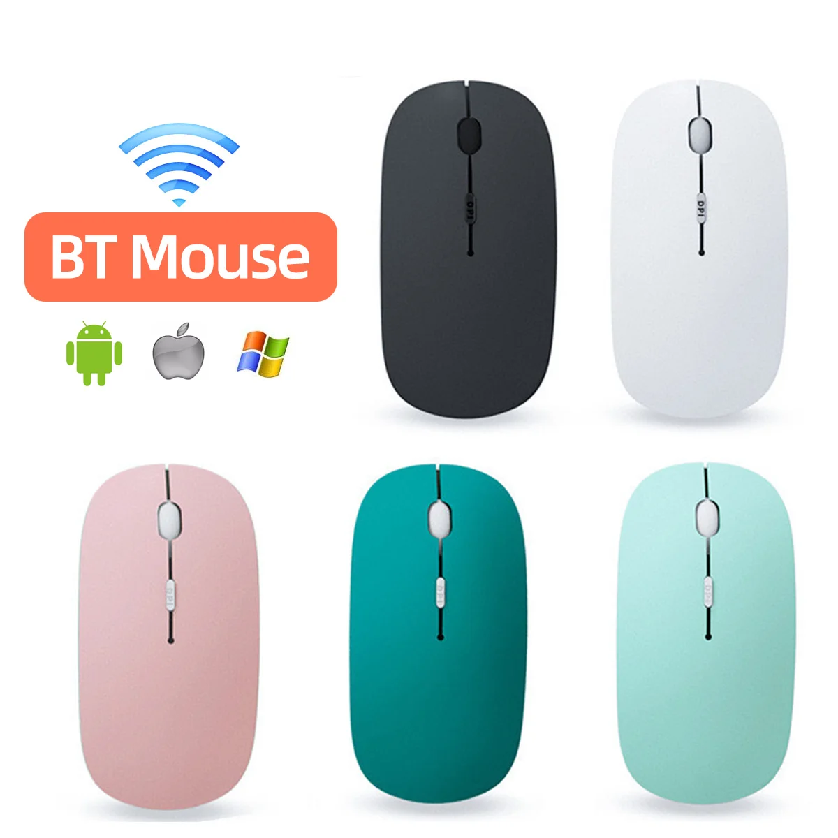 

Wireless Bluetooth Mouse For Ipad Mac IOS Samsung Huawei Lenovo Android Tablet Phones Computer Silent Battery Mice