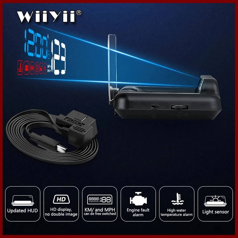 

C500 OBD2 HUD Head-Up Display with Mirror Projection Digital Car Speed Projector Computer Fuel Mileage Overspeed Alarm System