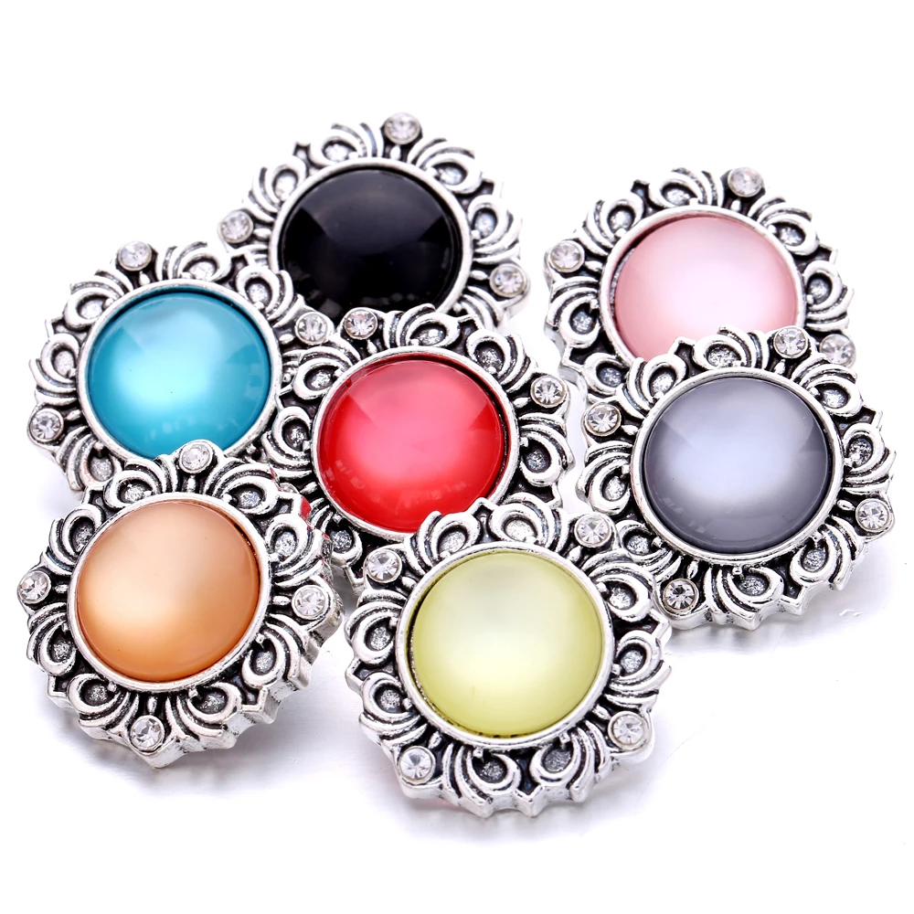 

New Snap Jewelry DIY Charms 10Pcs/Lot Metal Crystal Rhinestone Gemelos Accessories Fit 18mm Snap Button Bracelet Necklace B295