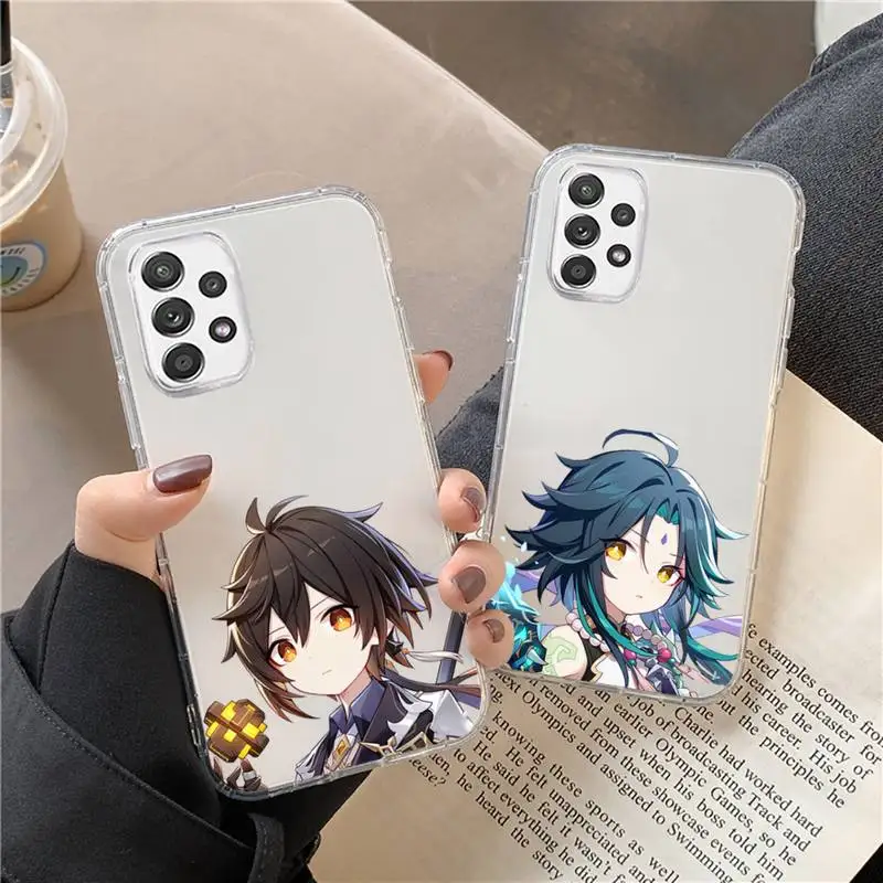 

Genshin Impact Cute Cartoon Phone Case Transparent For Huawei P20 P30 P40 honor mate 8X 9X 10i Pro Lite