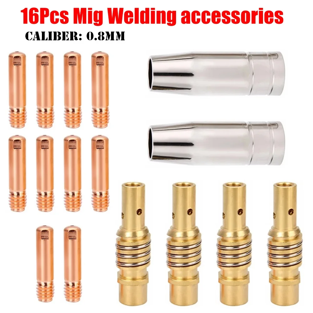 

16pc/set Mig Welding Nozzle Kit Co2 Welding Consumables MB-15AK MIG/ MAG Torches Accessories For Rilon/Riland/Jasic