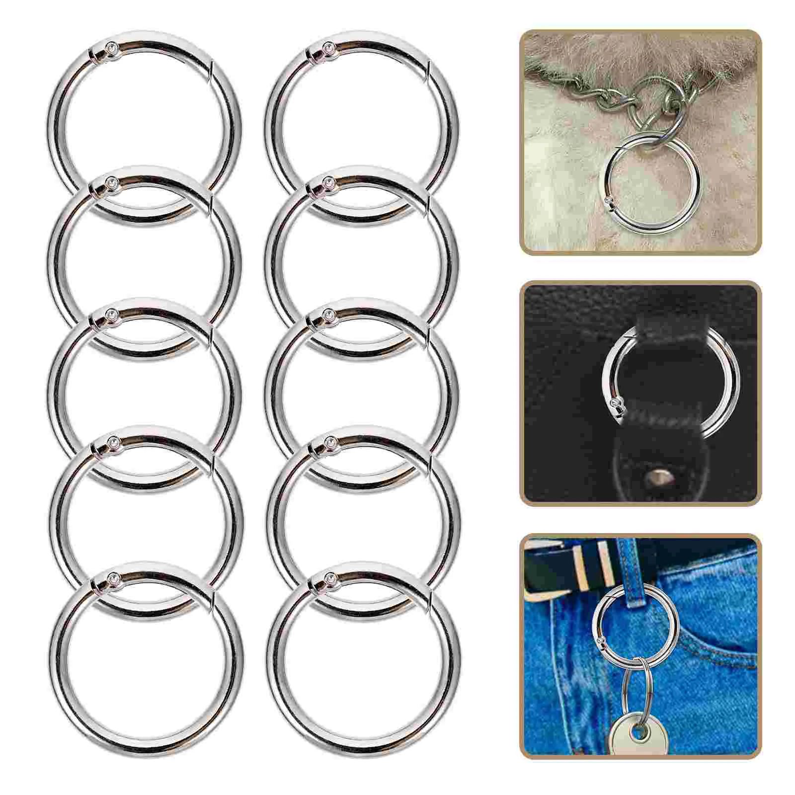 

Key Rings Keychain Diy Ring Metal Chain Clip Accessories Clasp Keyrings Retro Holder Open Circle Organizer Spring Snap Clips